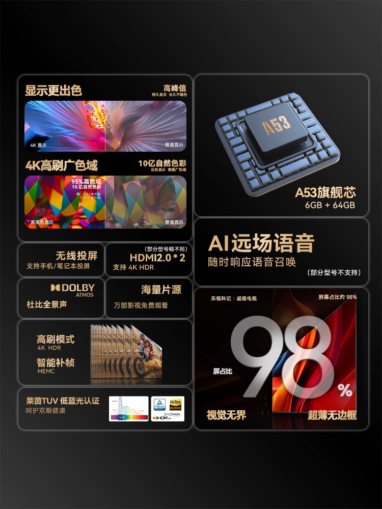 Телевизор LeTV Keji безрамочный 100 дюймов, 110 сеть, 85WIFI65, LCD HD 4K, большой экран 75