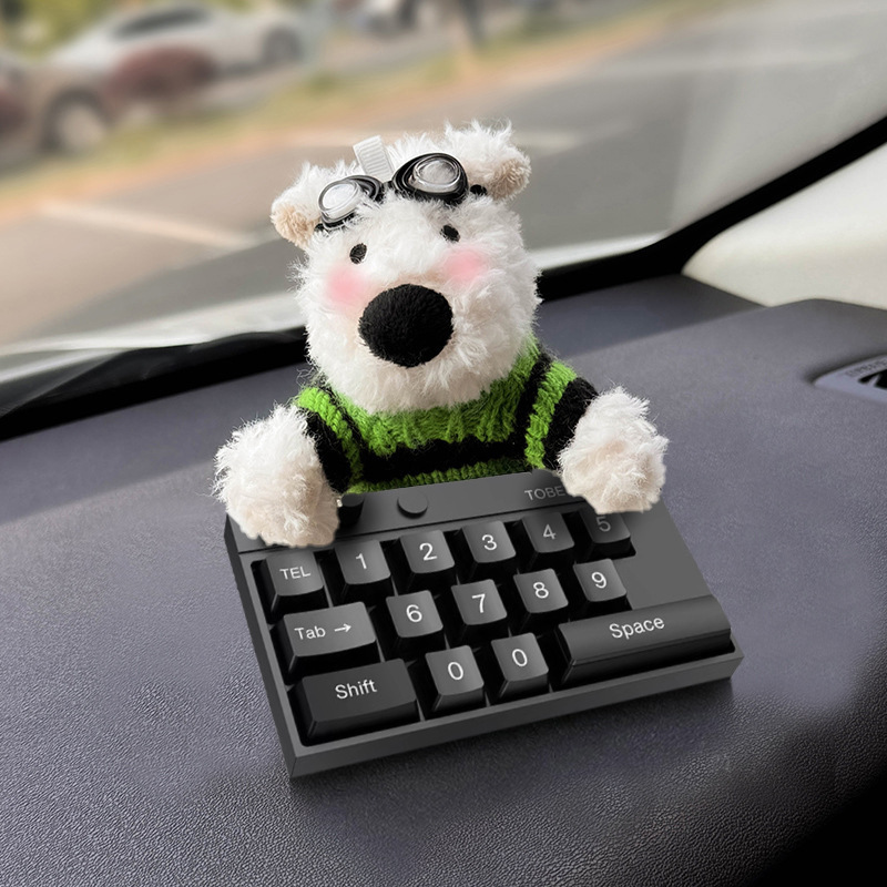 Tarjeta de estacionamiento temporal del automóvil lindo West Highland Puppy Keyboard Teléfono del automóvil Número de matrícula Decoración del automóvil Mover el automóvil