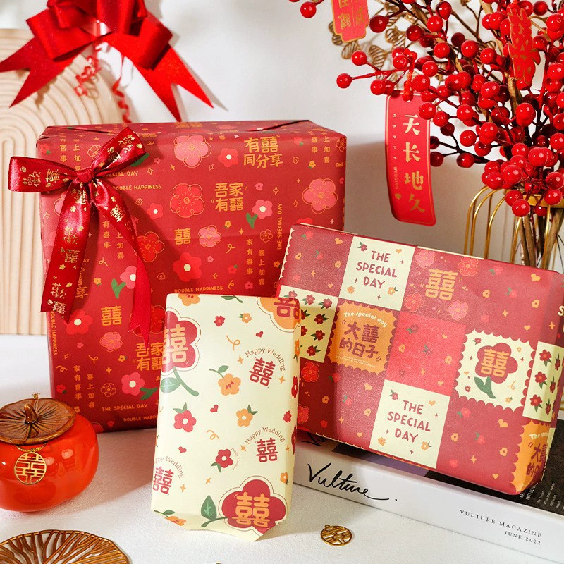 Chammit 6 Свадебное торжество Красная декоративная подарочная коробка Подарочная упаковочная бумага Guofeng ins Style