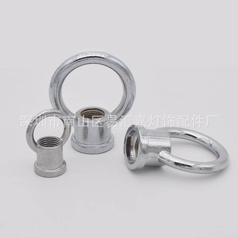 M10吊环螺丝内牙铁镀铬 M12承重圆形吊环灯具吊母环形