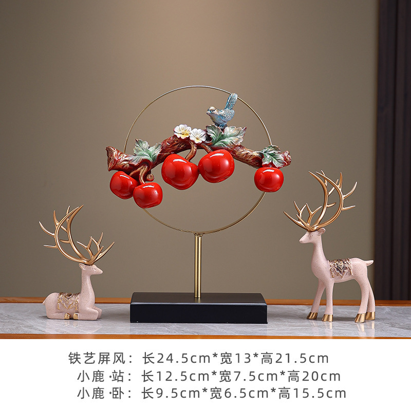 新しい中国風のすべてがうまくいくフルーツバスケットの装飾品、リビングルームの玄関ホール、新築祝い、新居への引っ越し、新しい家のギフト|undefined