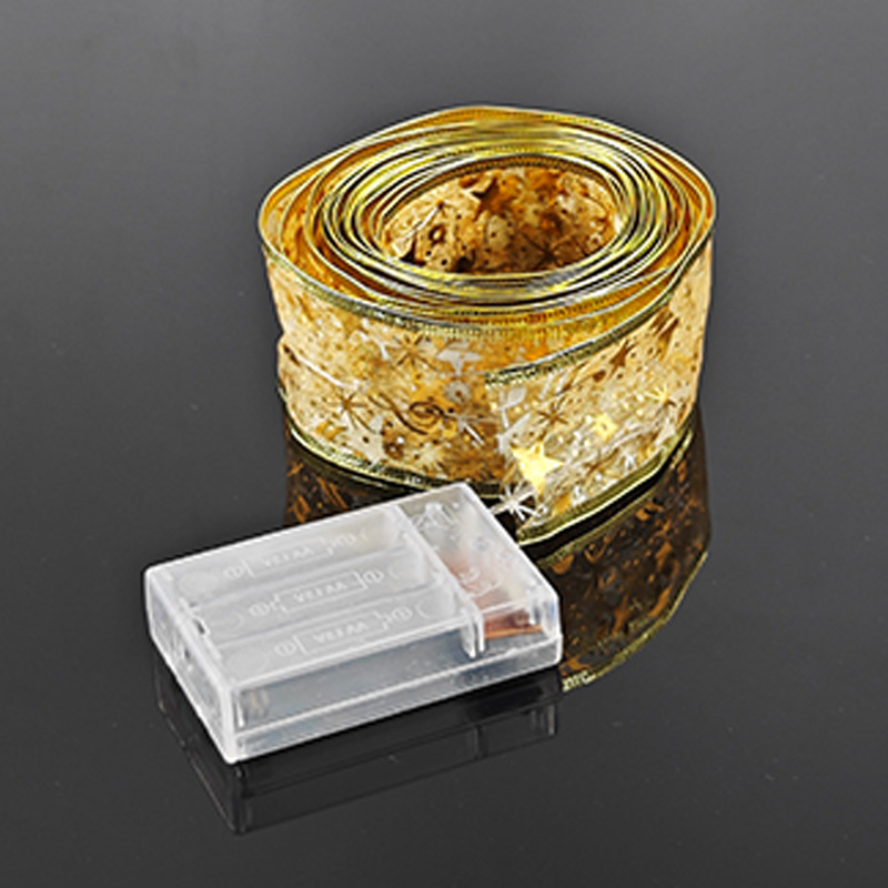 金色彩带+暖白灯