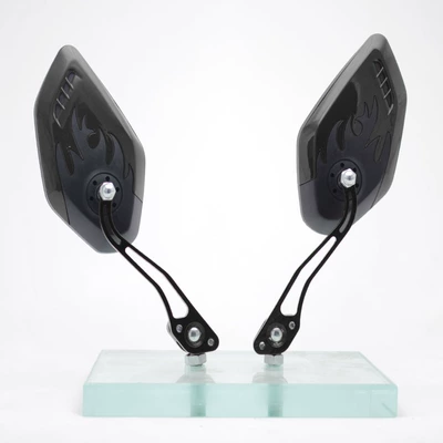 Electric car, battery car, motorcycle modification accessories, personalized color aluminum alloy universal reflector, rear view mirror, rear view mirror (Motorcycle rearview mirror) - 2680-pair-black