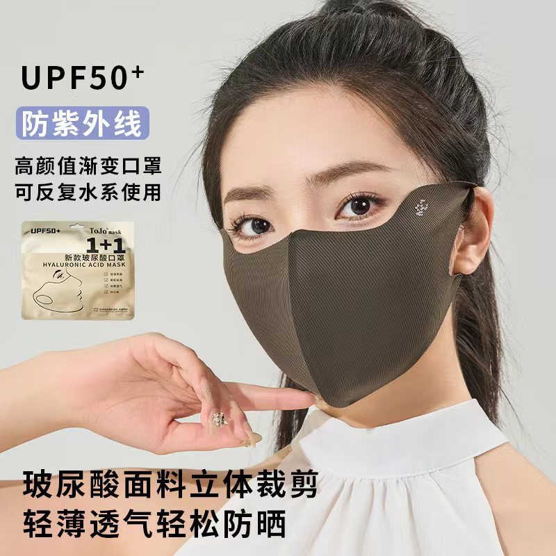 Threaded mask—brown