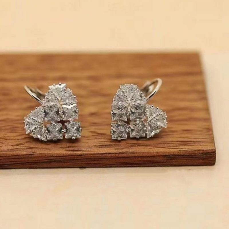 8g Weight 304 Stainless Steel Ear Needle Material Zircon Inlay Material Earrings Classification 1 Pair Quantity Holiday, Daily Occasion Copper Material Heart Shape Pattern All Seasons Season Women's Gender Modern Style Style 1 Pair Modern Style Heart Shape Copper Zircon Earrings 10