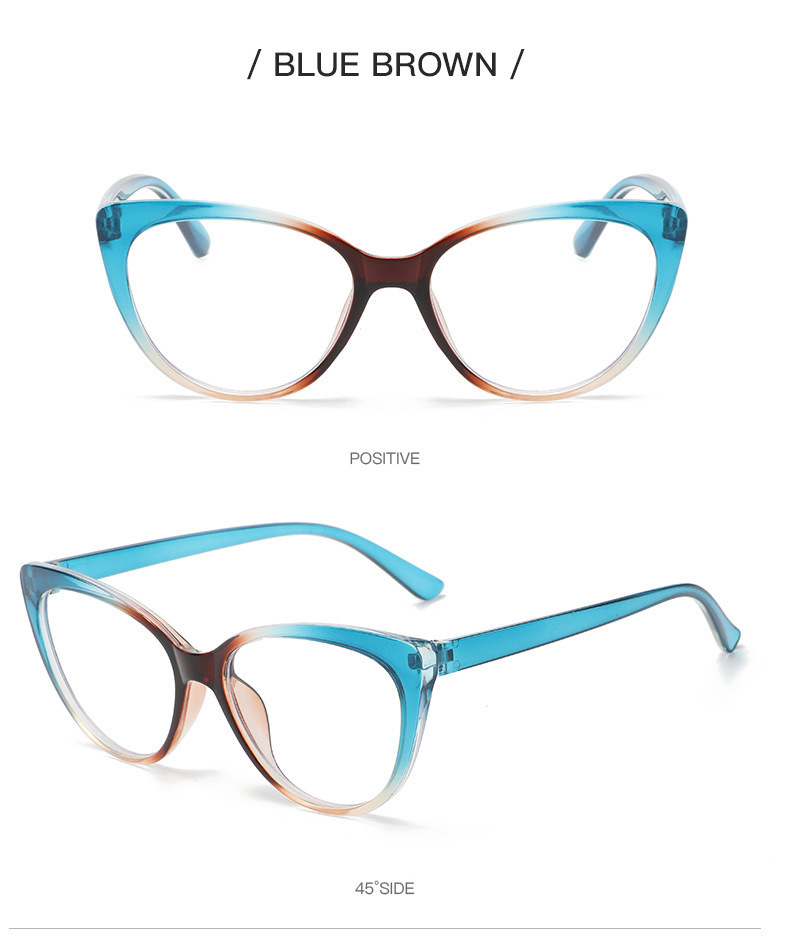 Simple Style Solid Color Pc Cat Eye Full Frame Optical Glasses display picture 4