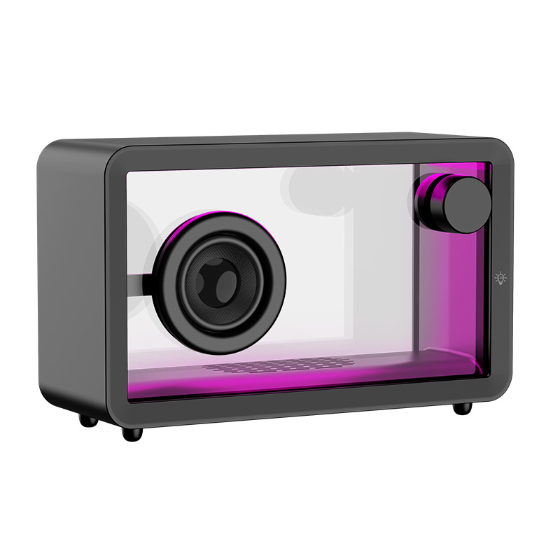 Altavoz portátil de audio Bluetooth simple transparente con faro 2024 nuevo colorido creativo audio Bluetooth