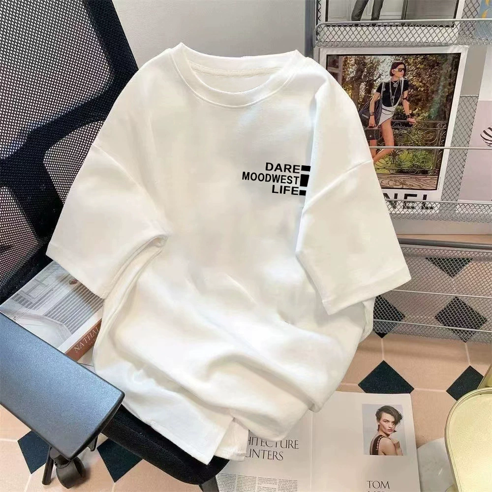 Oversize летняя футболка унисекс с принтом клубники, размеры M–5XL