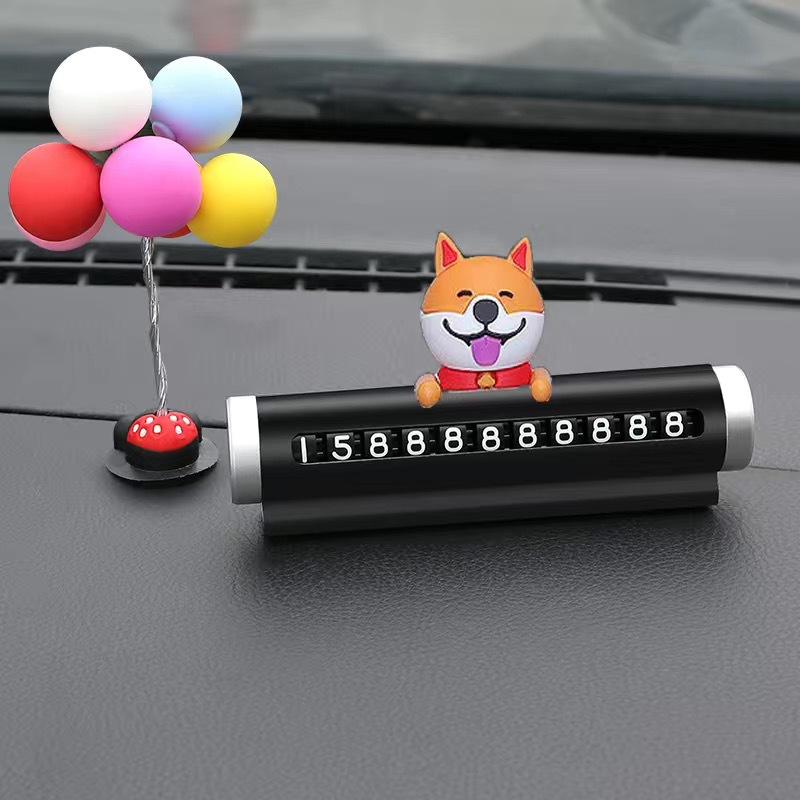 Matrículas de estacionamiento temporal de automóviles, decoraciones interiores de automóviles, personalidad linda, suministros creativos para automóviles, placas de teléfono de automóviles móviles