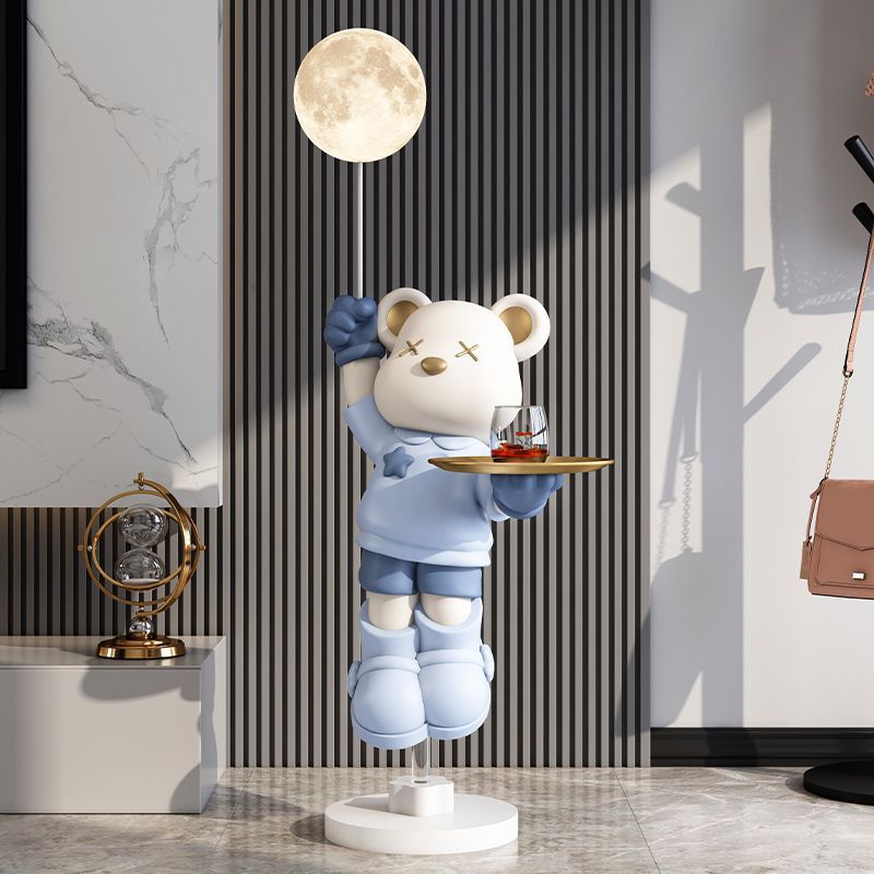 가벼운 럭셔리 폭력 곰 거실 장식품 바닥 램프 입구 TV 캐비닛 소파 사이드 장식 홈 액세서리 생일 집들이