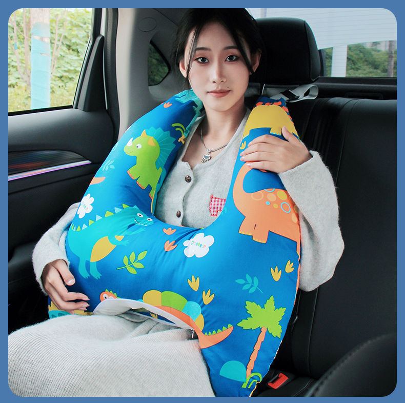 Children's car headrest, in-car pillow for sleeping in the back seat, anti-neck strain, cute cartoon car headrest, neck support pillow, cross-border