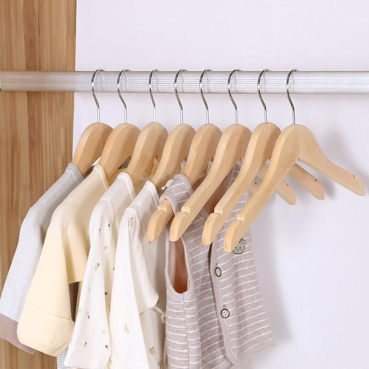 Ropa de madera maciza percha niños tienda de ropa percha niños ropa de bebé percha ropa de bebé sin pintar percha al por mayor