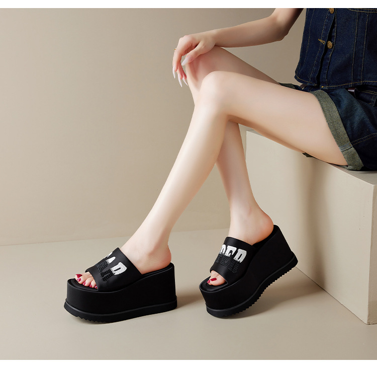 Dép sandal nữ đế xuồng mũi hở gót 8/10 cm phối màu mùa hè 2025 — Màu trắng nhạt 8cm, Trắng nhạt 10cm, Đen 10cm, Đen 8cm chi tiết 6