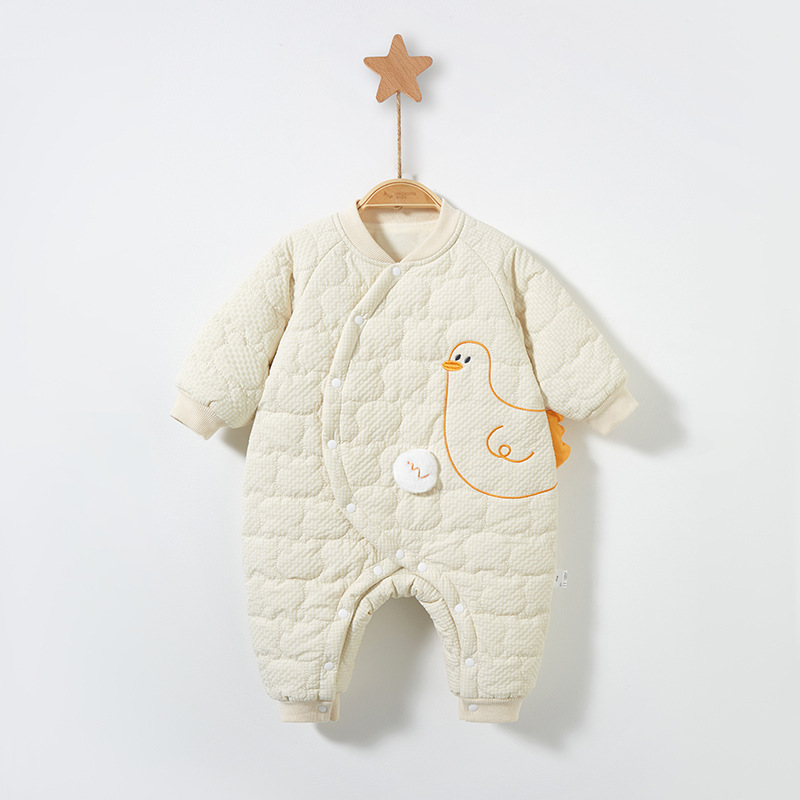 Mono de bebé Otoño e Invierno ropa de recién nacido hombres y mujeres forrado de lana engrosada caliente acolchado mameluco bebé ropa de invierno