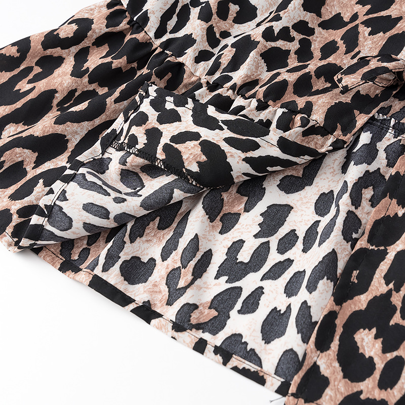 Loose Fit Type Leopard Pattern Summer Season Wholesale Women's Sexy Streetwear Leopard Short Sleeve Printing Blouses