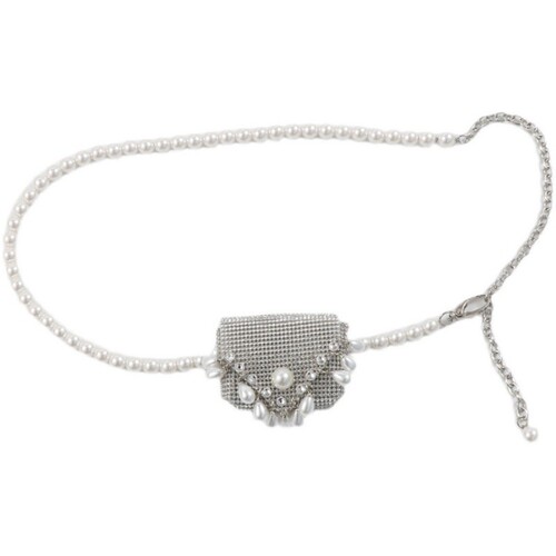 Shiny Water Diamond, Small Incense Wind Mini Earphones, Keychain with Pearl Accents, Fashion Crossbody Bag, Pearl Belt, Necklace for Women