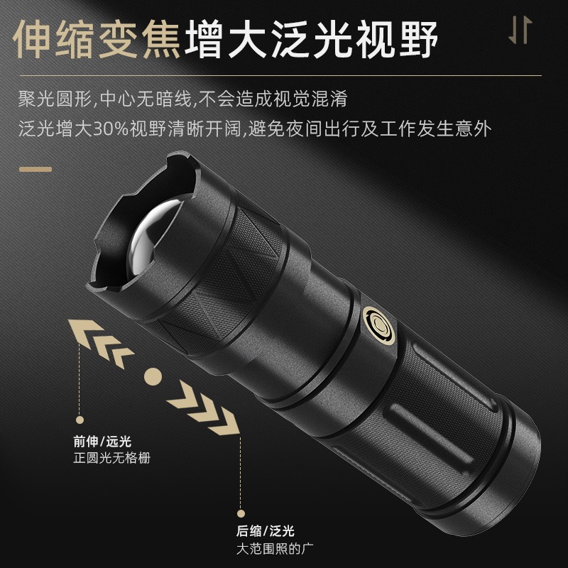 现货强光白激光爆亮led手电筒 户外铝合金充电长续航强光手电筒|undefined