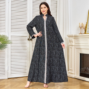 Foreign Trade Middle East Robe Clothing Factory Muslim Robe Women's Long Dress New Diamond Long Sleeve Dress dress Women's Dress