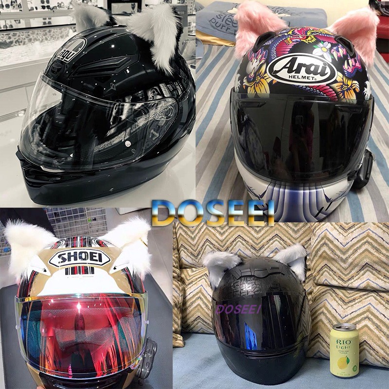 Trendy Helmet Decoration with 3D Cat Ears for Motorcycles, Electric Scooters, and Skiing Helmets, Delivery Accessories for Goddesses