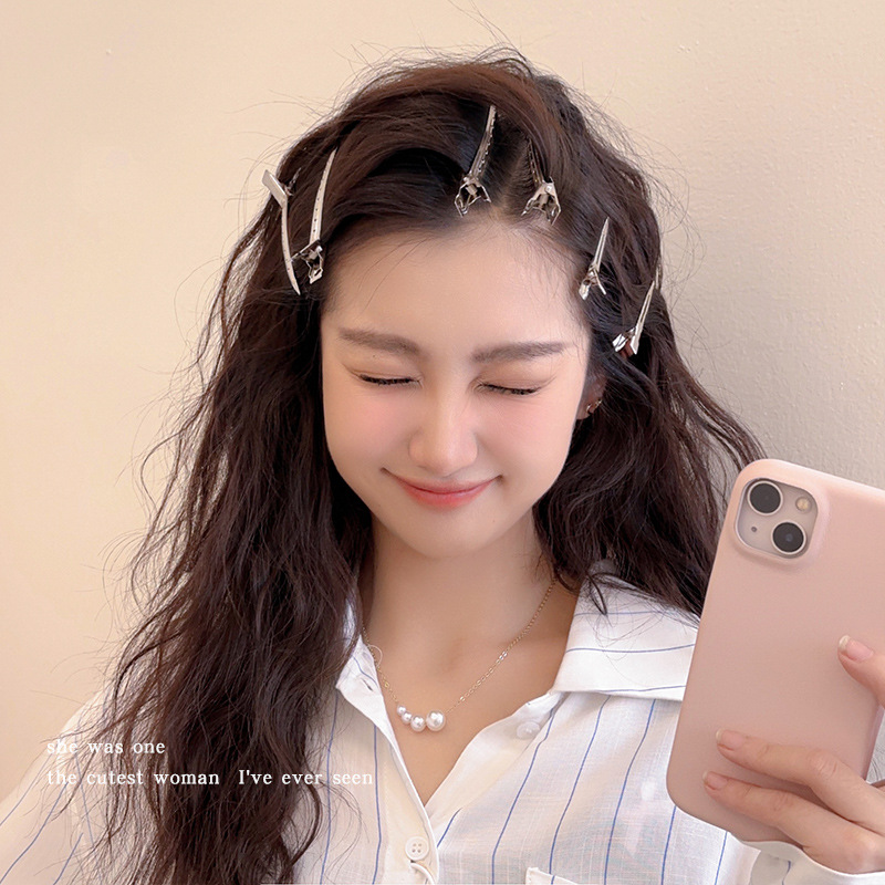 Almohadilla para el cabello, clip esponjoso, clip de pico de pato, clip de flequillo, artefacto de cabeza de cráneo alto, clip de cabeza de cabello de 9cm, clip esponjoso en ambos lados