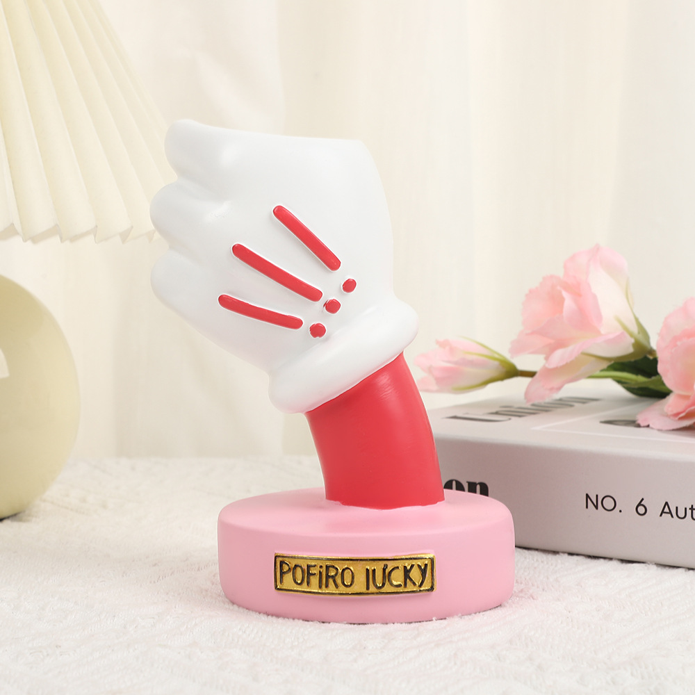 핑크 미키 장갑 펜 홀더 골드 라벨