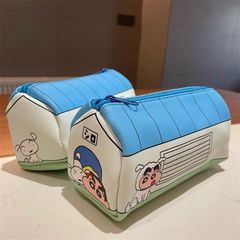 小紅書と同じスクールバス犬ハウス鉛筆バッグかわいいクレヨンしんちゃん周辺学生革大容量文具箱