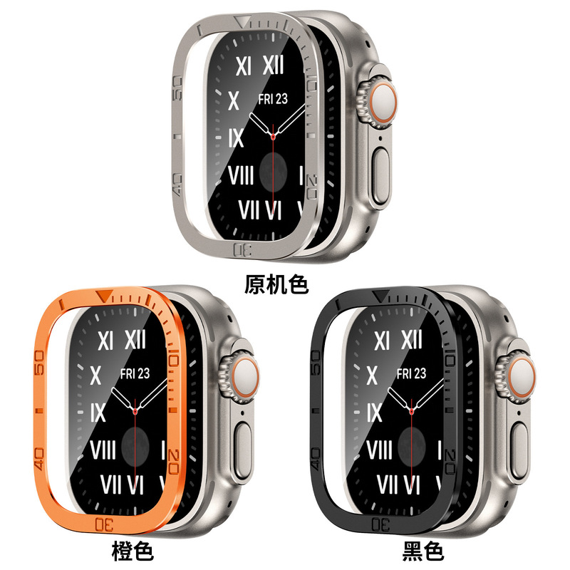 Suitable for Apple Watch Apple iWatch Ultra 49 Digital Protective Film Scale Watch Metal Glass Suitable for Apple Watch Apple iWatch Ultra 49 Digital Protective Film Scale Watch Metal Glass