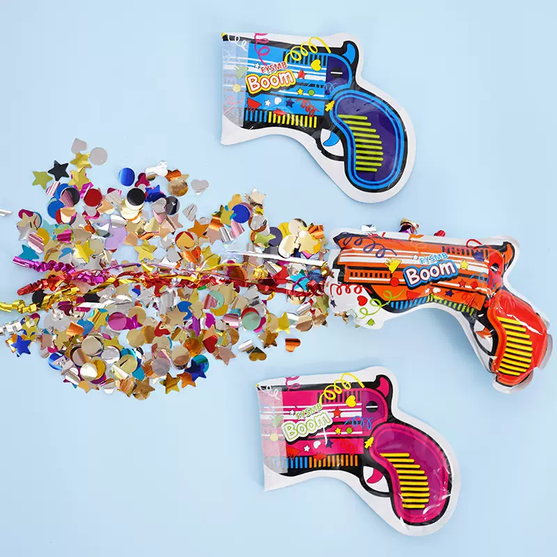 自动充气礼花枪手持礼花炮手枪礼花棒炸包彩带整蛊手雷 仿真手雷