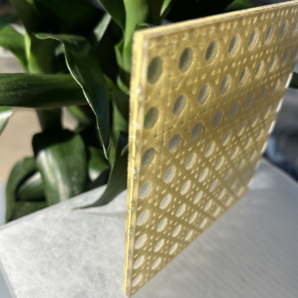 热卖阻燃仿潮有机树脂竹编板竹编树脂板装饰装修屏风隔断柜门专用