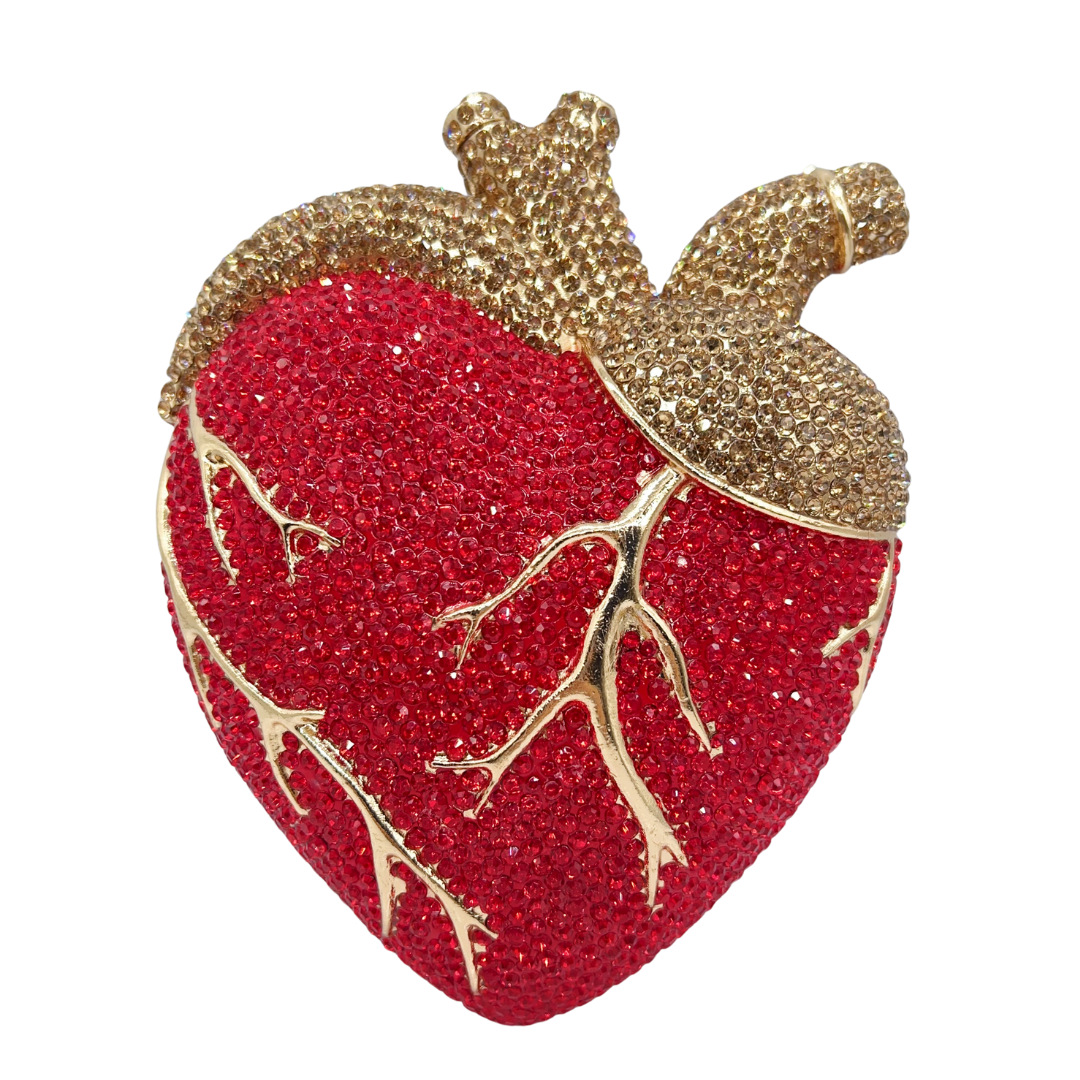 Rhinestone Clutch Bag nuevo corazón transfronterizo bolso de fiesta de diamantes bolso de mano mujer
