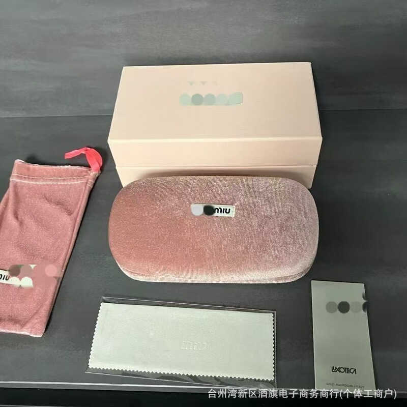 Glasses Case Pink Velvet Glasses Case Set Miao Brand Fashionable Quality Sunglasses Case