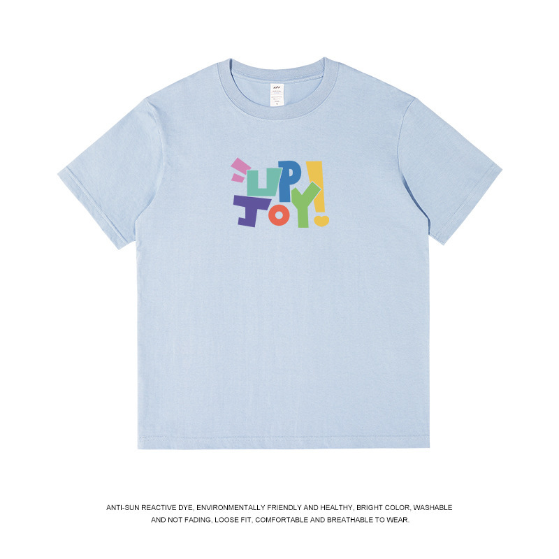 トレンドブランドの万能カラープリント半袖Tシャツ、夏のファッショナブルな個性的なカジュアル通勤トップス、男女兼用、インスタ映え、卸売|undefined