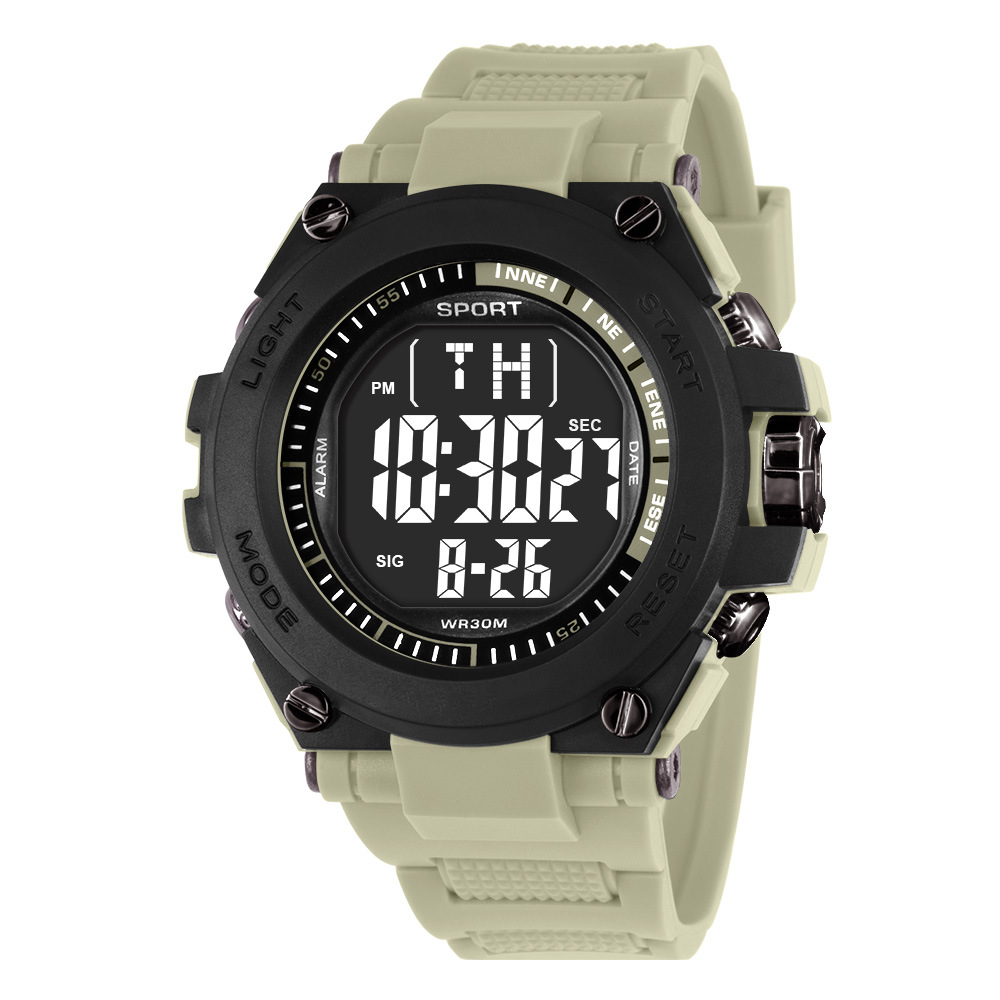 Reloj electrónico de deportes de estudiantes de secundaria y secundaria transfronterizos de gran dial personalizado alarma de luz nocturna al aire libre reloj electrónico
