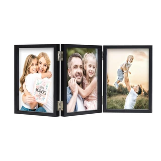 4x6 Picture  Frame Hinged, Triple Picture  Frames Fold, Wood