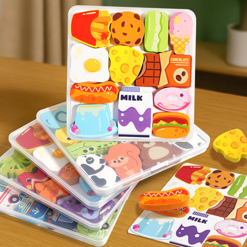 Caja de madera para niños Puzzles animales Dinosaurios Tráfico Temas de alimentos Juguetes de pensamiento de educación temprana