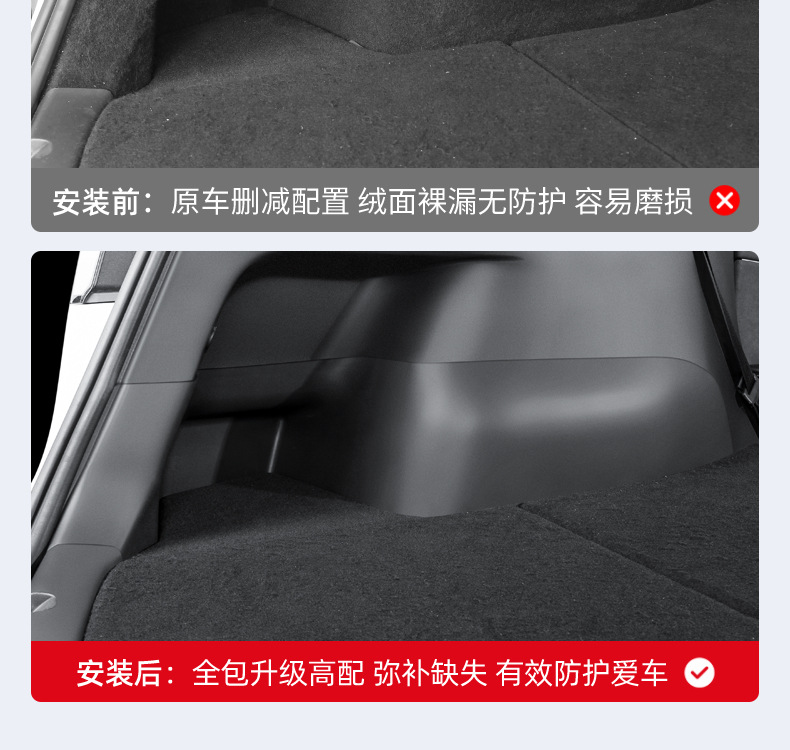 Suitable for Tesla Model Y/3 Carbon Fiber Rear Door Sill Strip Upgraded Version Anti-Kick Seat Protection Corner Accessories