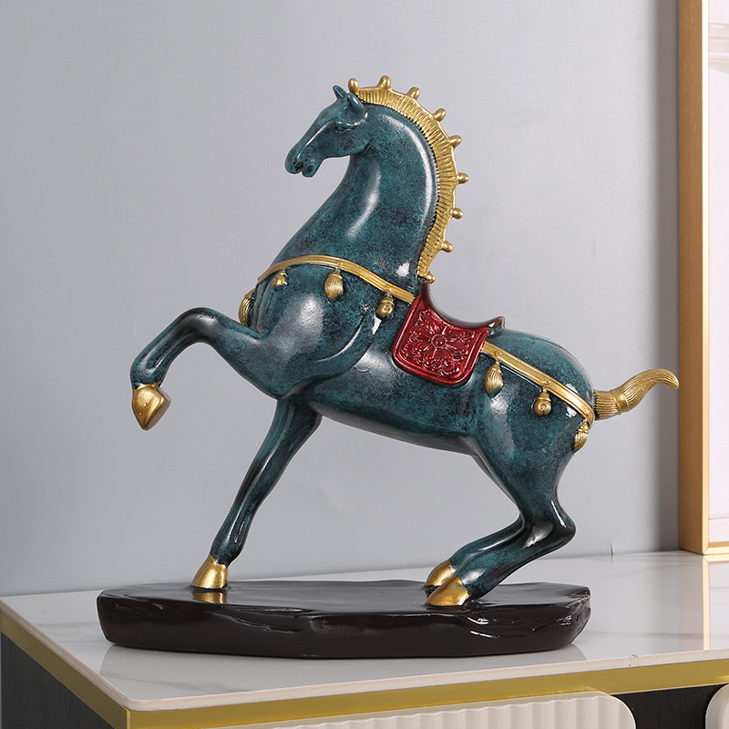 Resin horse crafts decoration office desktop living room hallway Art Window Exhibition Hall decoration housewarming decoration