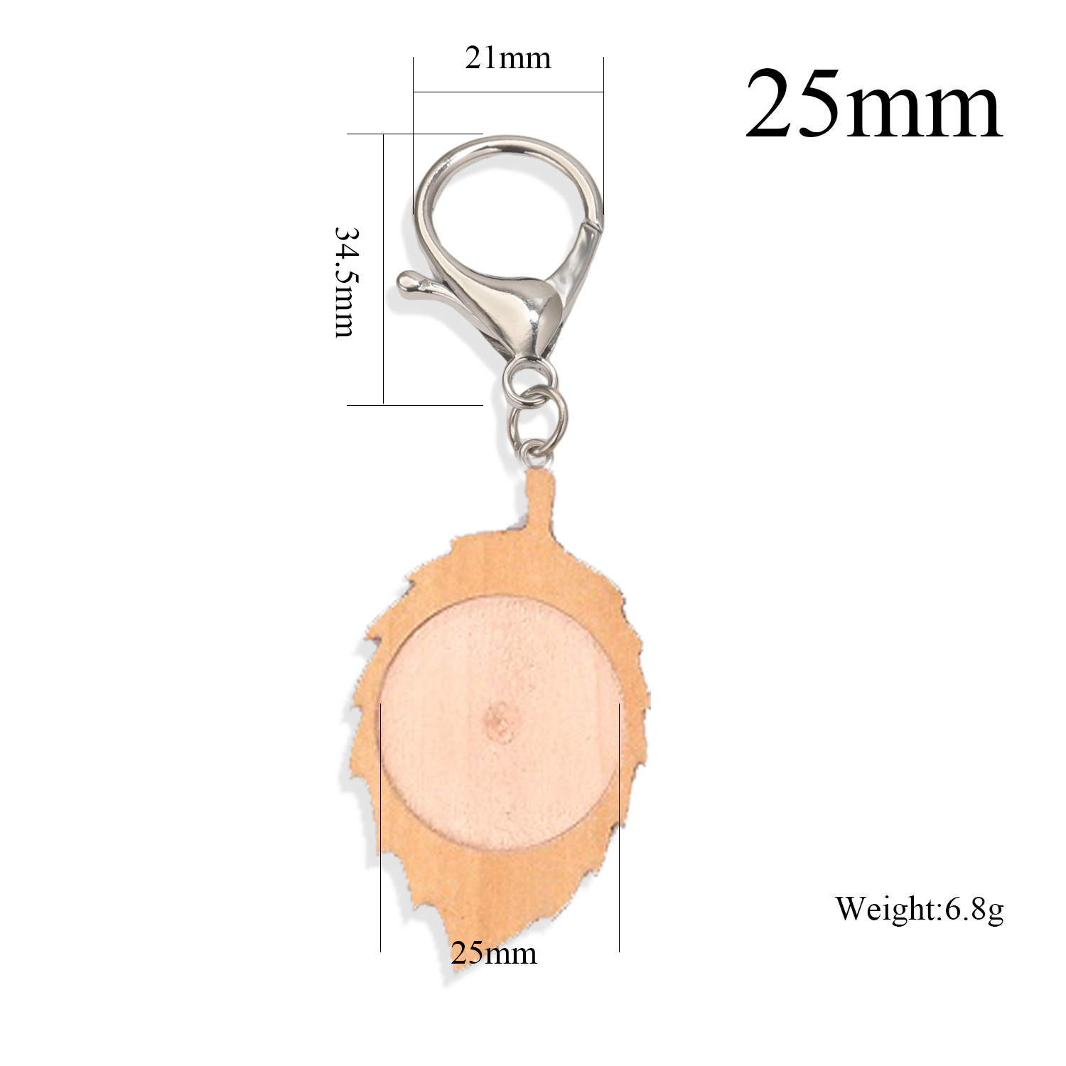 Tempos de joyas de madera redondas llavero de madera colgante accesorios DIY bandeja en blanco