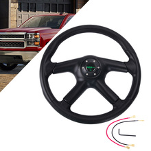 跨境 汽车改装配件14寸复古四架方向盘350MM赛车竞技仿赛车通用款