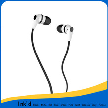 ink'd跨境热卖耳机 重低音入耳式带麦线控手机耳机 骷髅头耳机