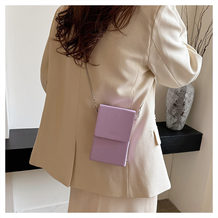 Damen Umhängetasche Mini Handytasche Rote Kettentasche Elegant_voghion.com