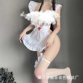 林林婷情趣内衣女露胸床上性感睡衣护士制服纯欲激情免脱诱惑2654