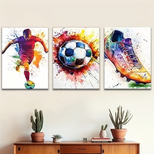 Amazon Modern Watercolor Football Sneakers Gift Living Room Bedroom Canvas Decorative Painting Core Hanging Painting Frameless Poster
