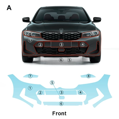 Cross-border exclusive for BMW Automotive Film - tpu75mil-bmw-3-series-g20-front-bumper-tpu-protective-film