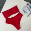 Split colored sexy knitted swimwear for swimming, European style