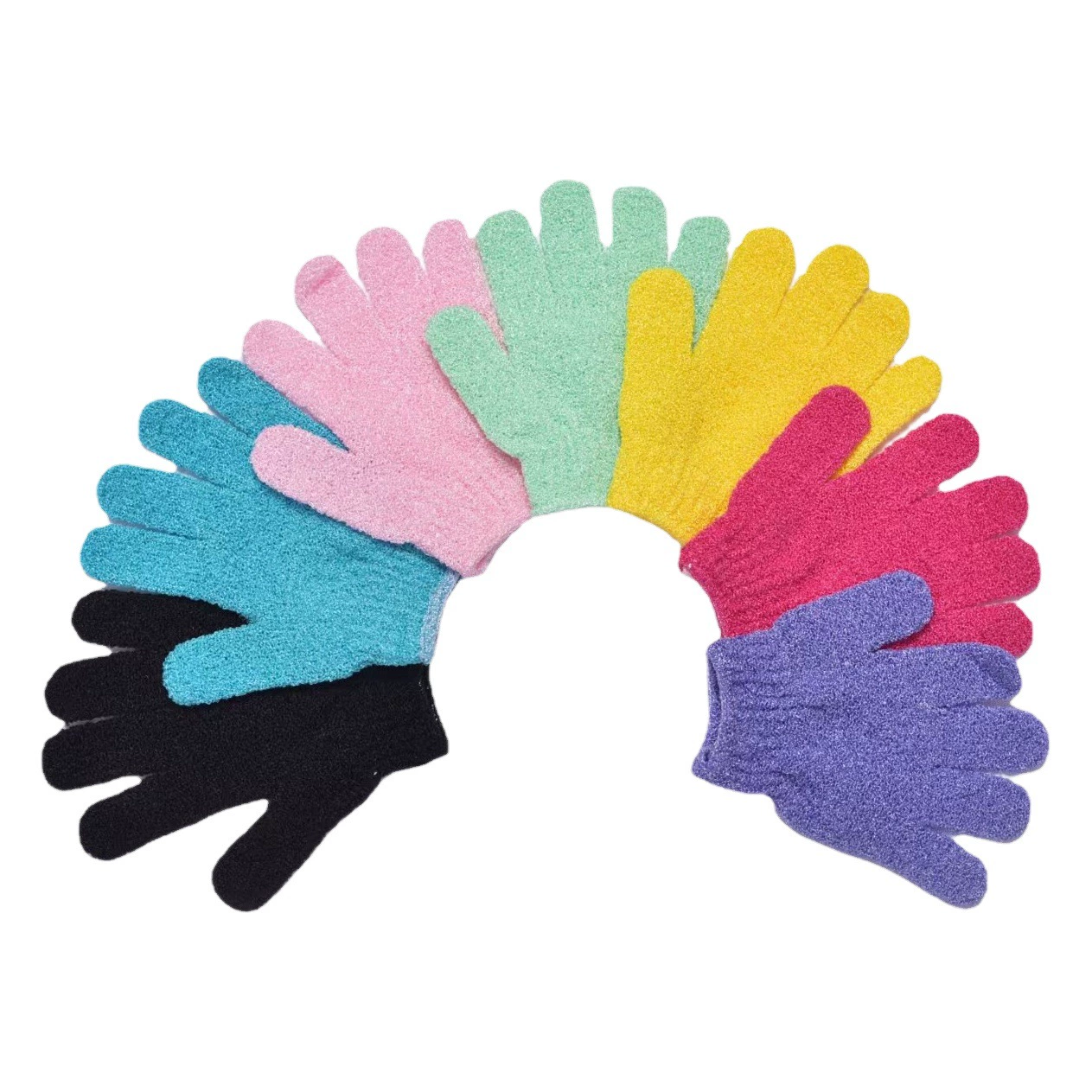 Нейлон Полиэстер Растирание Банное Полотенце Ванна Пять Пальцев Амазонка Лидер продаж Банное Полотенце Двусторонние Растирание Отшелушивающие Перчатки Для Тела