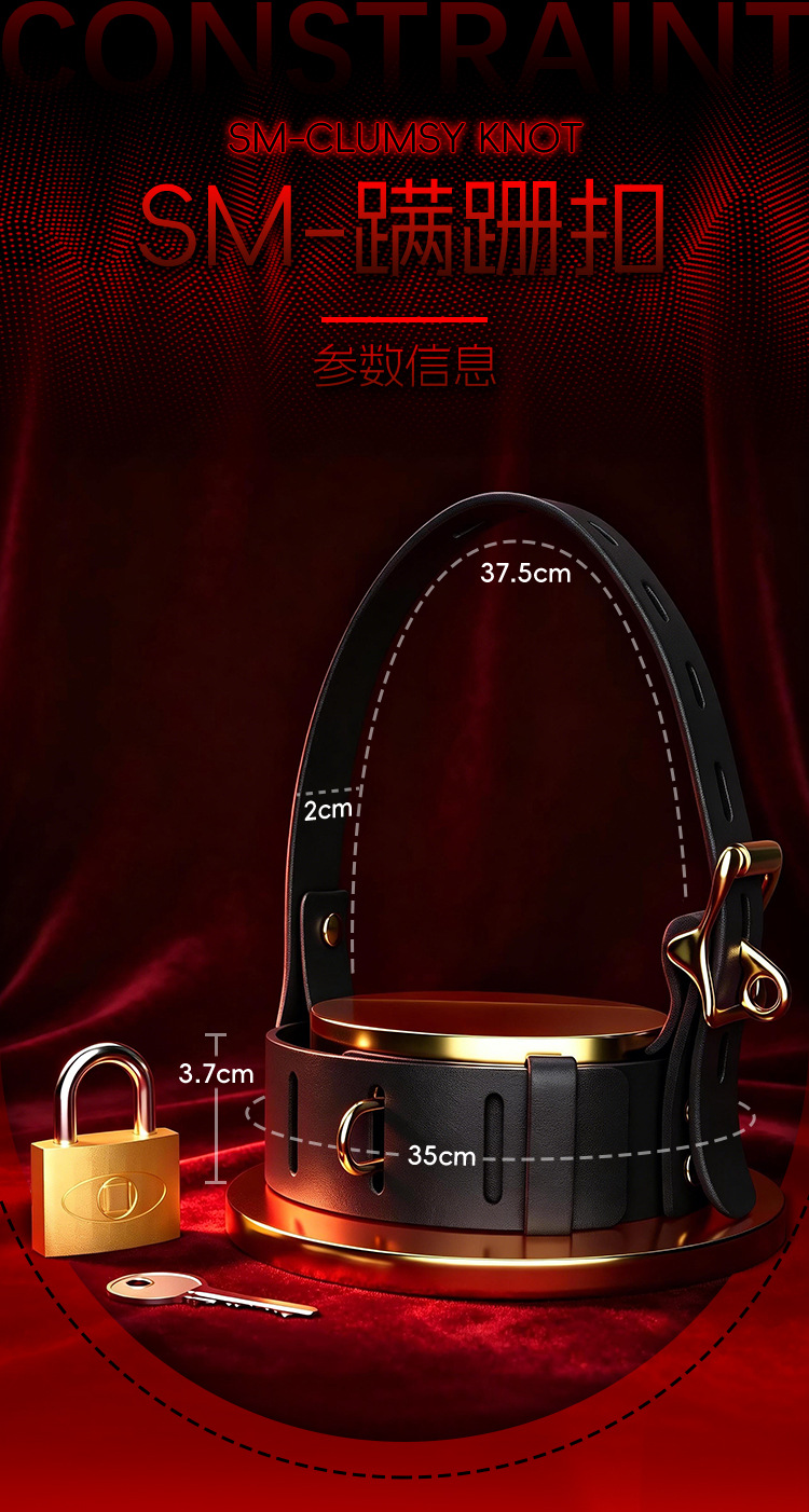 SM-Style Couple Bondage Kit with High Heels, PU Leather Restraints and Metal Clamps in Light Purple — detail image 26