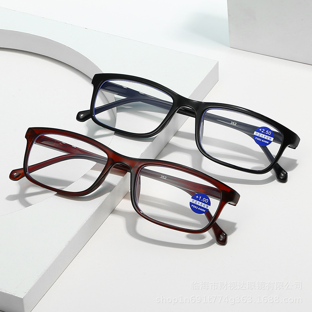 2025年新型老眼鏡、ポータブルで調整可能なスプリング脚、ブルーライトカット、目の保護、大きなフレーム