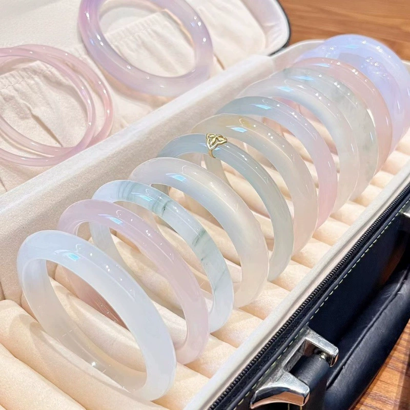 Браслет из ледяного прозрачного стекла с имитацией нефрита, толстый браслет-гремельник, повседневные украшения для рук, рекомендуемый сказочный браслет, цельная прямая доставка, бесплатная доставка