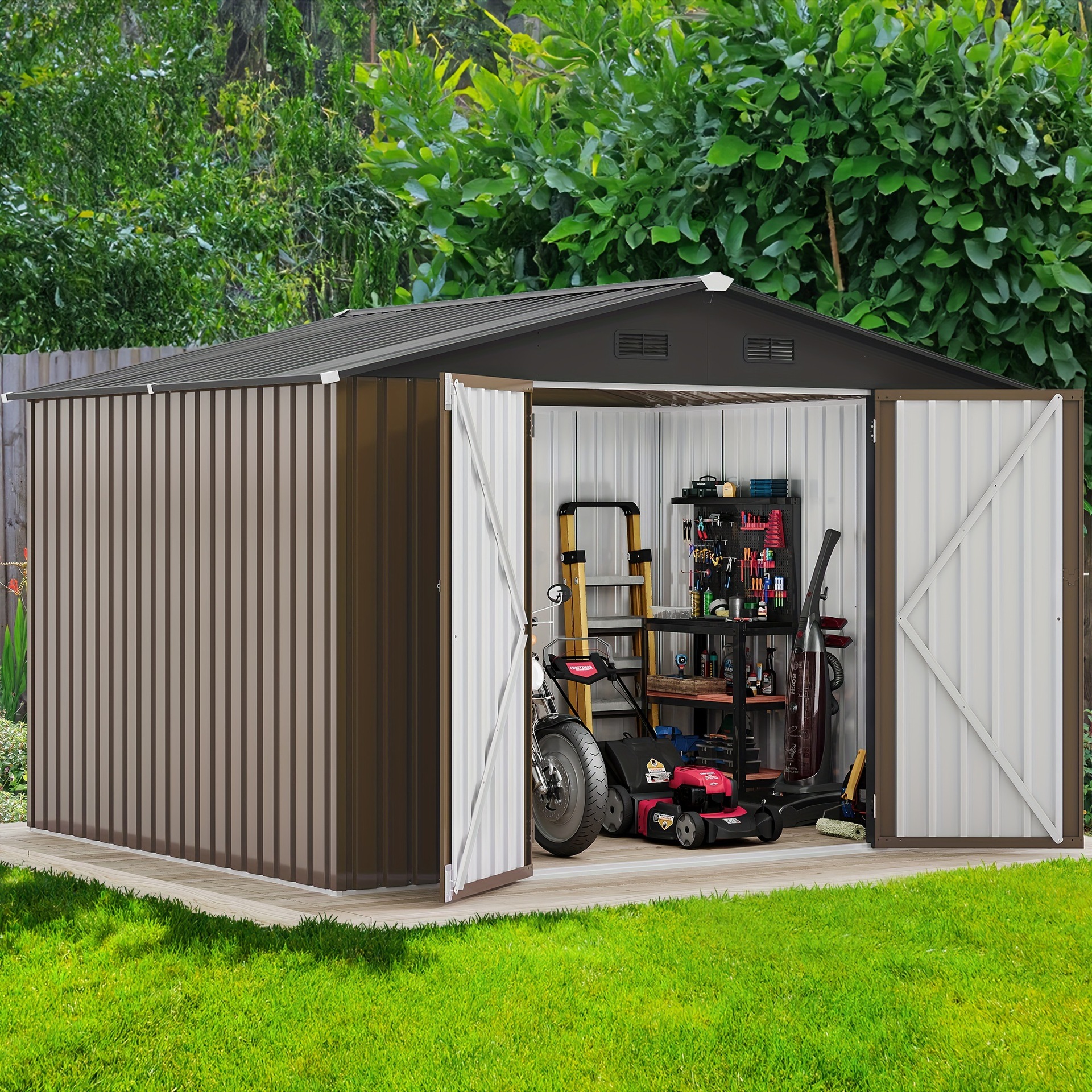 10x8FT Brown + Black